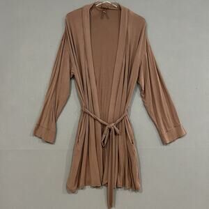 SKIMS Women's Soft Lounge Short Robe Ochre Modal XL Belted Side Pockets